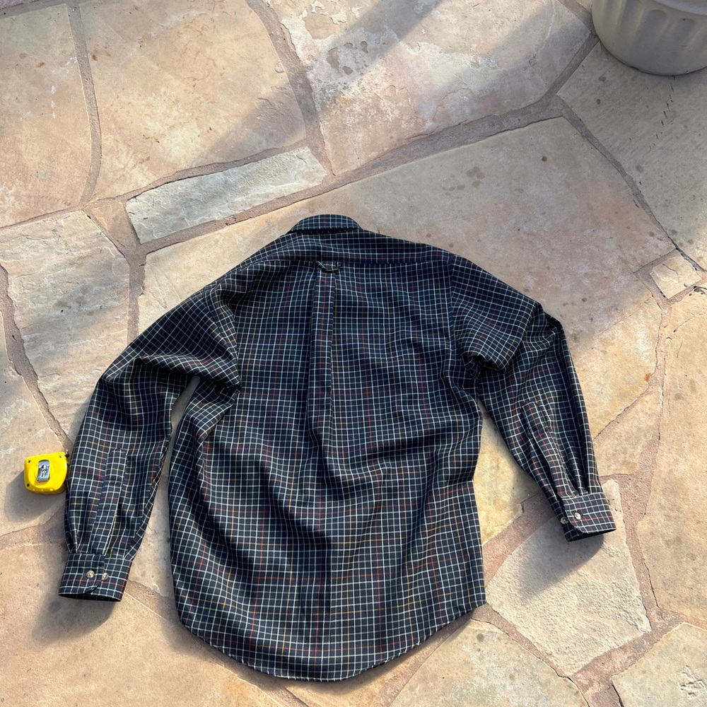 Filson Northwest Wool Shirt Navy Blue Yellow Red Plaid Grid Dress Button Up - Picture 11 of 12